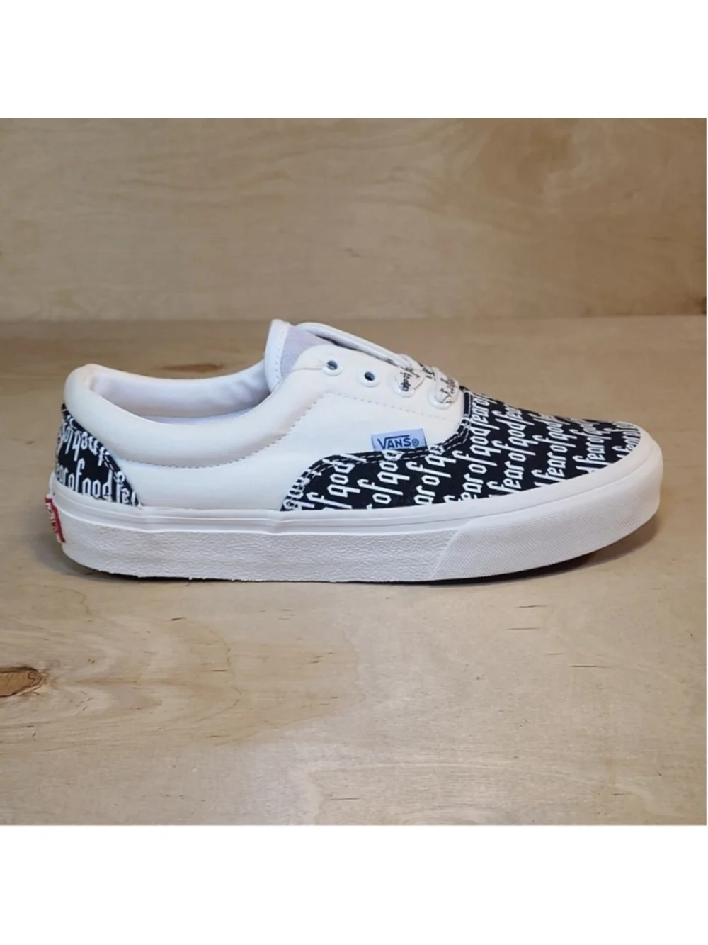 Vans Era X Fear Of God 95 Black White Canvas Shoes Size 4.5 Men's